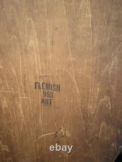 Paire de 2 chefs indiens femme amérindienne antique flamande en pyrogravure sur bois 953