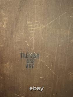 Paire de 2 chefs indiens femme amérindienne antique flamande en pyrogravure sur bois 953