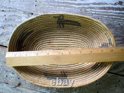 Panier Pima ancien avec motif d'aigle – Amérindien / Début du 20e siècle