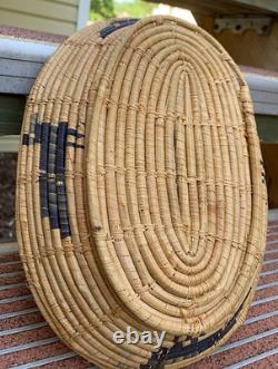 Panier Pima ancien avec motif d'aigle – Amérindien / Début du 20e siècle