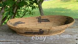 Panier Pima ancien avec motif d'aigle – Amérindien / Début du 20e siècle