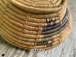 Panier Pima ancien avec motif d'aigle – Amérindien / Début du 20e siècle