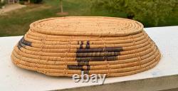 Panier Pima ancien avec motif d'aigle – Amérindien / Début du 20e siècle