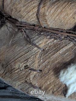 Panier amérindien rare début du 20e siècle, en fourrure de lapin - tissé à la main années 1920, 16 pouces de large