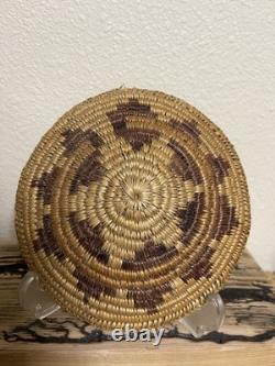 Panier de mariage navajo ancien des années 1900, tissé à la main, amérindien, vieilli