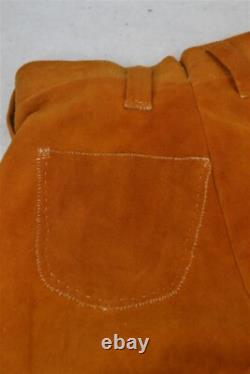 Pantalon en cuir antique avec franges perlées amérindiennes taille 36 original