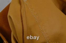 Pantalon en cuir antique avec franges perlées amérindiennes taille 36 original