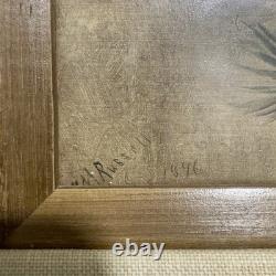 Peinture occidentale antique de 1902 signée C. M. Russell Indiens lithographie signée