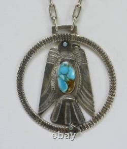 Pendentif antique navajo avec tonnerre et serpent - Bijoux Fred Harvey anciens