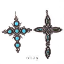 Pendentif croix en argent sterling Dishta Zuni et autres Amérindiens