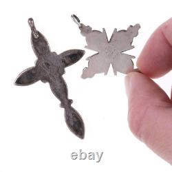 Pendentif croix en argent sterling Dishta Zuni et autres Amérindiens