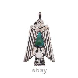Pendentif en argent sterling Thunderbird de l'ère Fred Harvey Navajo vintage précoce 2
