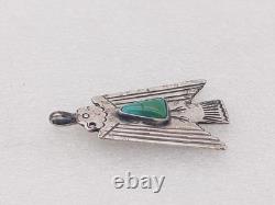 Pendentif en argent sterling Thunderbird de l'ère Fred Harvey Navajo vintage précoce 2