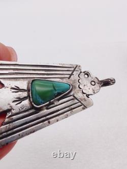 Pendentif en argent sterling Thunderbird de l'ère Fred Harvey Navajo vintage précoce 2