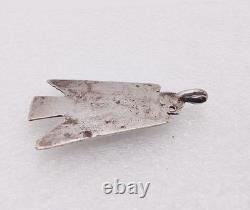 Pendentif en argent sterling Thunderbird de l'ère Fred Harvey Navajo vintage précoce 2