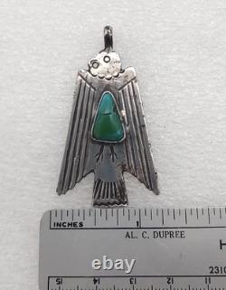 Pendentif en argent sterling Thunderbird de l'ère Fred Harvey Navajo vintage précoce 2