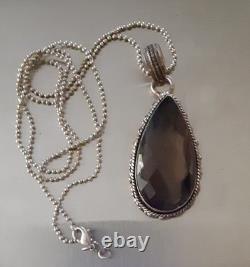 Pendentif énorme en améthyste violette vintage amérindien ancien en argent sterling 925