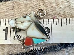 Pendentif rare en forme de cheval ZUNI vintage précoce en inlay multi-pierres équestre