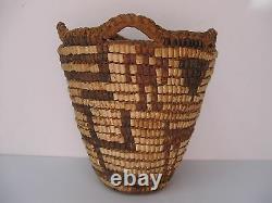 Petit Pictural Native American Pacific Nw Klickitat Basket Début 1900 Wow