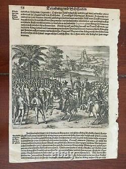 Plaque De Cuivre Indienne Indigène Américaine Amérindienne 1590 Theo De Bry
