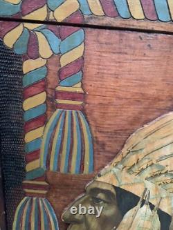Plaque murale rare des années 1900 d'un Indien américain, Chef Minisink 24,75 x 30,75