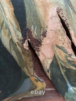 Plaque murale rare des années 1900 d'un Indien américain, Chef Minisink 24,75 x 30,75