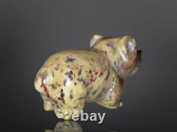 Plus beau fétiche en pierre sculpté de ours Zuni ancien par Leekya Deyuse (d.) Amérindien