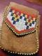 Pochette à Médicaments En Cuir Sioux Authentique Des Années 1900, Travail De Perles De Haute Qualité