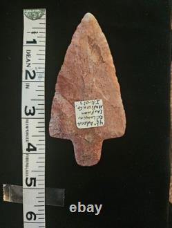 Point de flèche Adena de 4 1/4 pouces trouvé dans le comté de Madison, Illinois (A-3)