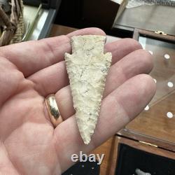 Point de flèche en silex dur de Hardin 2 13/16 Bullseye Chert NE Arkansas Fleming Dickey COA