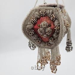 Porte-monnaie ou boîte suspendue en perles indiennes anciennes des années 1900