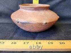 Poterie amérindienne en argile précoce: Pot suspendu en forme de jarre avec design du Thunderbird