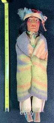 Poupée Skookum Vintage Indienne Américaine 12 Bully Bon étiquette ancienne