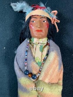 Poupée Skookum Vintage Indienne Américaine 12 Bully Bon étiquette ancienne