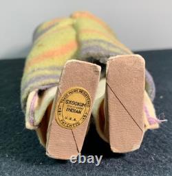 Poupée Skookum Vintage Indienne Américaine 12 Bully Bon étiquette ancienne