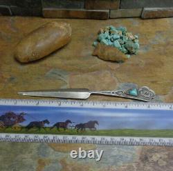 Premier Grand Navajo Turquoise Lettre Ouvrir Arrow Whirling Log Sterling Old Pawn