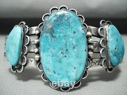 Premier Plateau Vintage Navajo Turquoise Bracelet En Argent Sterling