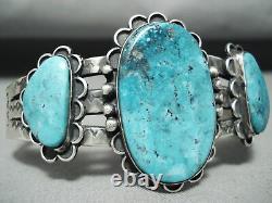 Premier Plateau Vintage Navajo Turquoise Bracelet En Argent Sterling