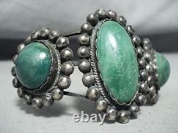 Premier Vintage Navajo Cerrillos Turquoise Bracelet En Argent Sterling