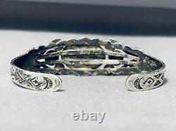 Premier Vintage Navajo Nturquoise Sterling Bracelet En Argent