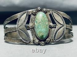 Premier Vintage Navajo Royston Bracelet En Argent Sterling Turquoise