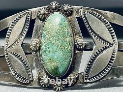 Premier Vintage Navajo Royston Bracelet En Argent Sterling Turquoise