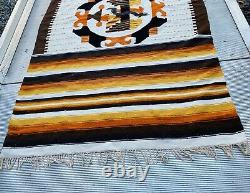 Première Amérindienne Indienne Woven Rug Blanket Textile 82x 48 Snake Eagle