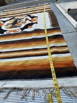 Première Amérindienne Indienne Woven Rug Blanket Textile 82x 48 Snake Eagle