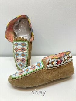 Premières Plaines Authentiques Mocassins Amérindiens Souix Chaussures En Daim Tribal #123