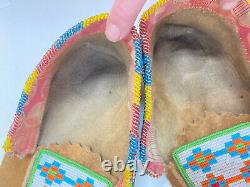 Premières Plaines Authentiques Mocassins Amérindiens Souix Chaussures En Daim Tribal #123