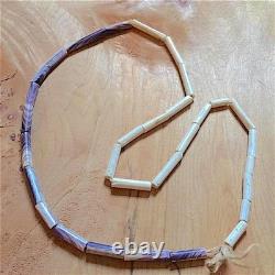 RARE EARLY WAMPUM ! VIOLET ET BLANC 16E SIÈCLE NATIVE AMÉRICAINE DE LA CÔTE EST