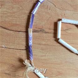 RARE EARLY WAMPUM ! VIOLET ET BLANC 16E SIÈCLE NATIVE AMÉRICAINE DE LA CÔTE EST