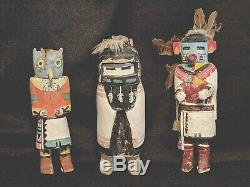 Rare Au Début Antique Amérindien Hopi Alo Mana Collection Kachina Doll