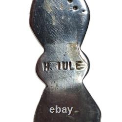 Rare Bracelet Vintage Zuni HORACE IULE en Argent Sterling avec Turquoise Bleue